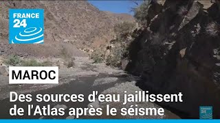 Maroc  des sources deau jaillissent de lAtlas après le terrible séisme de septembre [upl. by Necyrb]