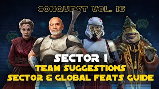 Hard Sector 1 Feats Guide  Conquest Vol 16  Ezra Edition SWGOH [upl. by Adara]