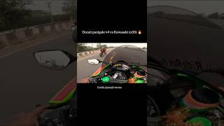 Ducati panigale v4 vs Kawasaki zx10rbmws1000rrh2h2rshortsviral [upl. by Leeke]