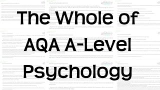 The Whole of AQA A Level Psychology  Revision for Exams [upl. by Edla745]