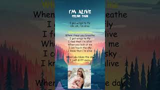 Céline Dion  Im Alive Lyrics shorts [upl. by Brandtr]