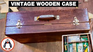 Restoration of a Vintage Wood Case My Leather Crafting Organizer [upl. by Mcnalley334]