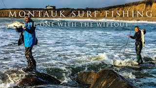 Montauk Surf Fishing  The one with the Wipeout [upl. by Kabab220]