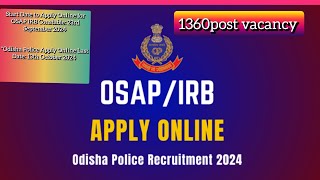 How to Apply Online for Odisha Police Constable Recruitment 2024 [upl. by Adena]