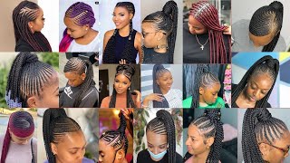 Cute😍Trendy Ponytail BraidsGhana Weaving Hairstyles Top Best Cornrows Hairstyles For Black Women [upl. by Edee346]