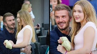 Inter Miami Draw David Beckhams Sweet Cuddle with Daughter Harper Steals the Show [upl. by Kaazi]