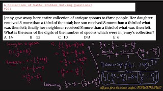 A Collection of Maths Problem Solving Questions231 Algebra  Fractions [upl. by Myrvyn]