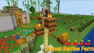 How to Make a Sweet Berries farm and small house Minecraft totalway minecraft farm [upl. by Birck]