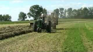 Baling hay with a John Deere 630 tractor and 336 baler [upl. by Daberath]