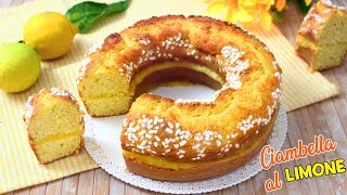 CIAMBELLA SOFFICE AL LIMONE CON CUORE ALLA CREMA  Ricetta Facile Ciambella al limone  Senza burro [upl. by Bortz]