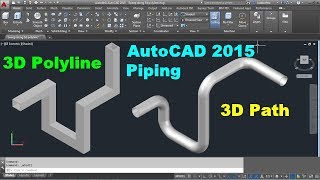 AutoCAD Sweep along 3D Polyline  Autocad Sweep 3D Path  AutoCAD 2015 Piping [upl. by Noeled]