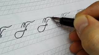 Spencerian script tutorial  Capital F [upl. by Laine]