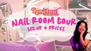 budget friendly 🌸nail room tour  setup🌸 with prices REALISTIC home nail tech in Australia🇦🇺 [upl. by Saihtam609]