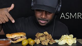 ASMR EATING A SLICED BRISKET SANDWICH FRIED GIZZARDS amp REGULAR CHIPS MUKBANG NO TALKING TCASMR [upl. by Meara]