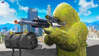 Hidden Ghillie Sniper Hunts Cops in GTA 5 RP [upl. by Pitarys]