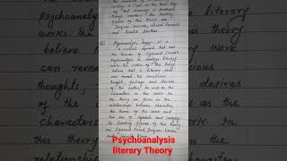 Psychoanalytic literary Theory  Psychoanalytic theory [upl. by Joshuah]