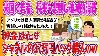 【2chまとめ】米国の若者、将来を悲観し破滅的消費、貯金はたきシャネルの37万円バッグ購入www【ゆっくり】 [upl. by Enyar]