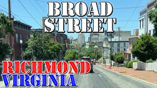 Broad Street  Richmonds LONGEST Street  Richmond  Virginia  4K Street Drive [upl. by Lang247]