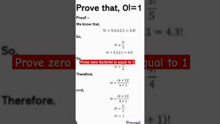 Permutation and combinations Factorials Prove that Zero Factorial is equal to 1 permutationandcombi [upl. by Agnes316]