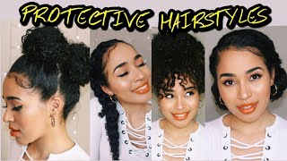 4 Easy Protective Hairstyles for Naturally Curly Hair Lana Summer [upl. by Cox]