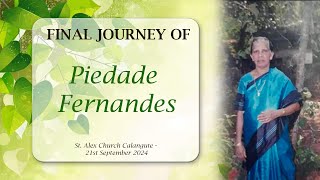 Final journey of Piedade Fernandes  St Alex Church Calangute  21st September 2024 [upl. by Yesrej]