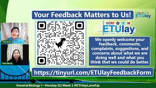 General Biology 1  Monday Q2 Week 2 ETUlayLevelUp [upl. by Hoseia]