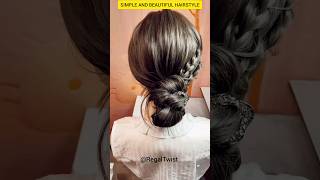 SIMPLE AND BEAUTIFUL HAIRSTYLE daily braiding tutorial headwear hair accessories [upl. by Schalles]