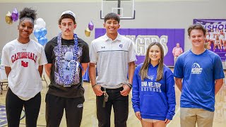 Five Chisholm Trail student athletes sign college letters of intent [upl. by Htederem]