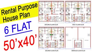 50X40 House Plan For Rent Purpose  Rent Purpose House Plan  Rent House Design [upl. by Annor]