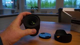 Sigma 16mm f14 unboxing amp size comparison Samyang 12mm f2 amp Sony 1650 SELP 1650 [upl. by Enytsirhc414]