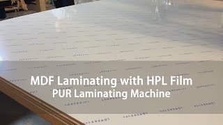 Chinas most advanced mdf laminated with hpl film for fireproof building wallmachine wood board [upl. by Solnit668]