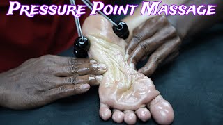 ASMR Pressure Point Foot Massage For Mind Relaxation  ASMR Foot Tapping  ASMR Oily Foot Massage [upl. by Mcgean]