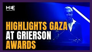 British journalist Mobeen Azhar highlights Israel’s war on Gaza at Grierson Awards [upl. by Chapin]