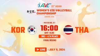 Final 3rd4th  KOR VS THA  22nd Asian Womens U20 Volleyball Championship [upl. by Naivatco843]