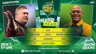 PDC World Darts Championship 2024 Round 1 Ricky Evans vs Simon Adams 2023 12 17 HUN [upl. by Guod]