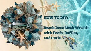 Beach Deco Mesh Wreath Crafting with Hard Working Mom How to DIY [upl. by Noda]