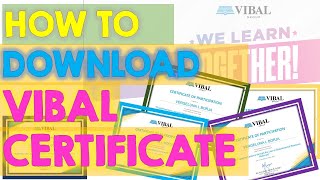 VIBAL CERTIFICATE  HOW TO DOWNLOAD [upl. by Idden763]