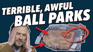 Critiquing the WORST MINOR LEAGUE Ballparks in America  More Terribad Stadiums [upl. by Ymereg]