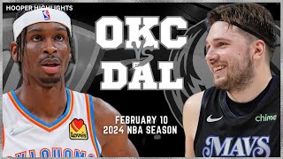 Oklahoma City Thunder vs Dallas Mavericks Full Game Highlights  Feb 10  2024 NBA Season [upl. by Enneirdna960]