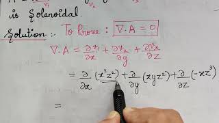 solenoidal vector divergence vector differentiation lecture 15 [upl. by Akenet]