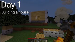 Day 1  Building a house  Minecraft [upl. by Amund372]