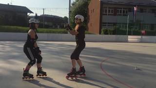 How to slow down and stop on inline skates using consecutive Parallel Turns [upl. by Adnawuj883]