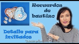 Como hacer detalles o recuerdos para bautizo Bebés con babero [upl. by Eellac]