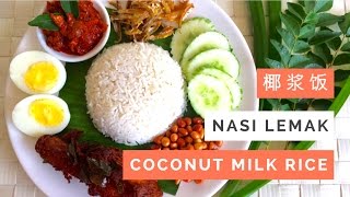 Nasi Lemak Recipe Coconut Milk Rice 椰浆饭  Huang Kitchen [upl. by Oiramal237]