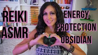 ASMR REIKI  Protect Your Energy Black Obsidian Crystal Healing Light Language [upl. by Refinaj]