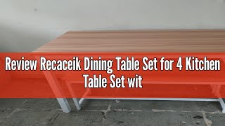 Review Recaceik Dining Table Set for 4 Kitchen Table Set with 2 Dining Benches 3 Piece Farmhouse Di [upl. by Ahseit914]