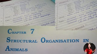 Structural Organisation in Animals class 11 notes ncert  class 11th Biology Ch 7 notes ncert [upl. by Levesque]