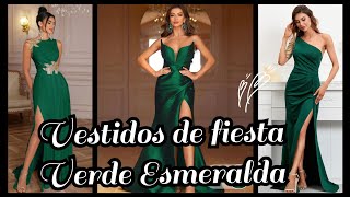 VESTIDOS DE FIESTA VERDE ESMERALDA tendenciasdemoda vestidos dresses [upl. by Nedrob]