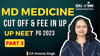 🚀MD MEDICINE Cut Off amp Fees In UP  🔥Part 03  UP NEET PG 2024👈 [upl. by Pardew562]