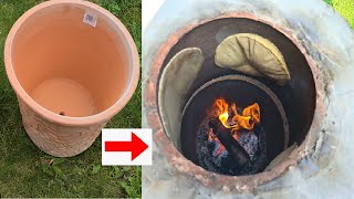 DIY Tandoor for Grill Tandoori Roti and Naan l Very Low Cost Home Made Tandoor l Urdu amp Hindi [upl. by Laforge]